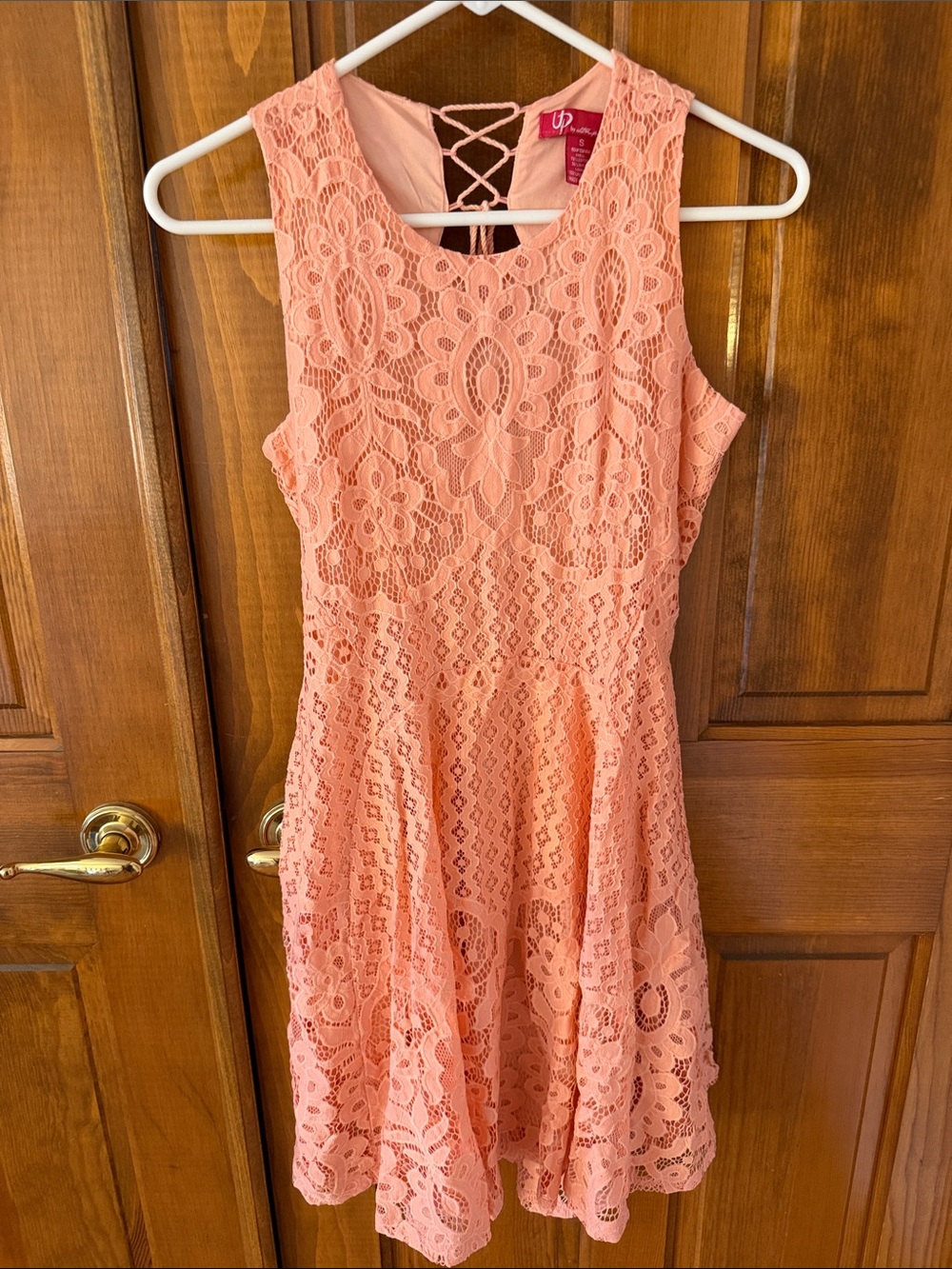 Ultra Pink Coral Lace Midi Dress